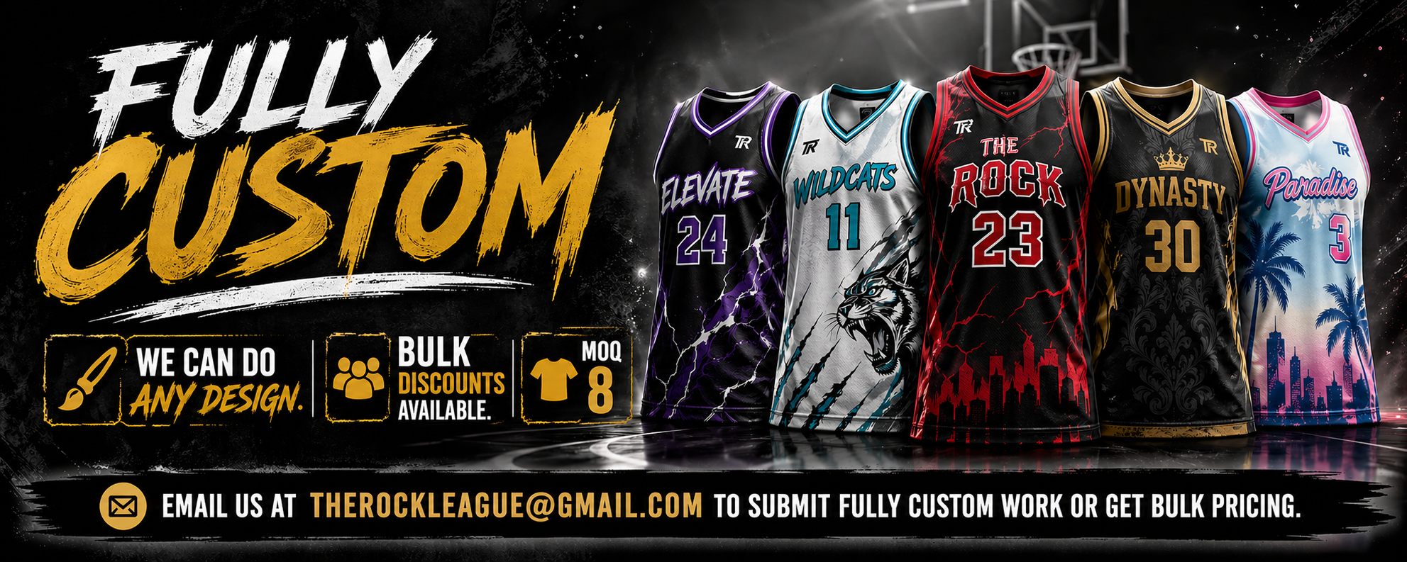 Custom basketball jerseys collection by Rock League Athletic Wear