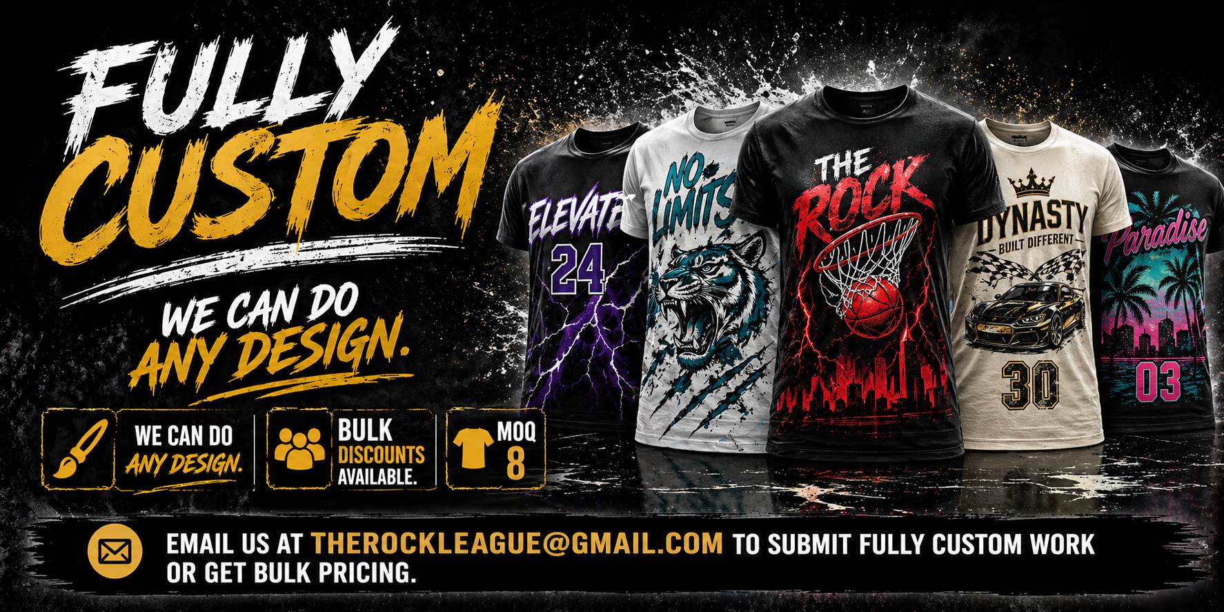 Custom sports T-shirts collection by Rock League Athletic Wear