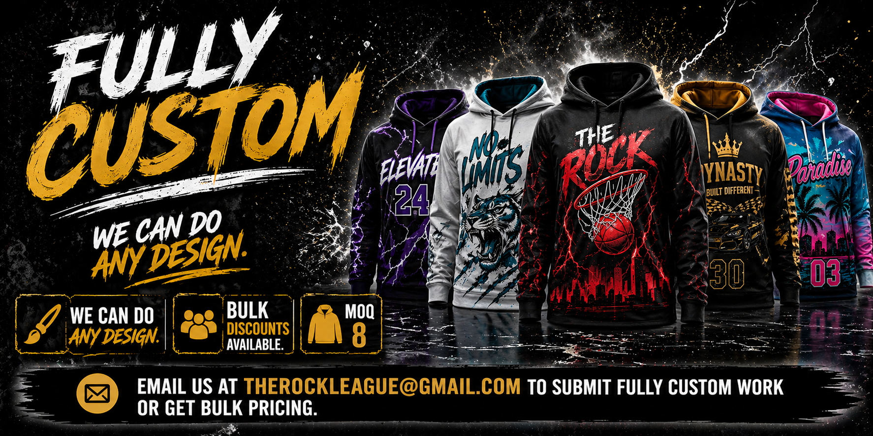 Custom team hoodies collection by Rock League Athletic Wear
