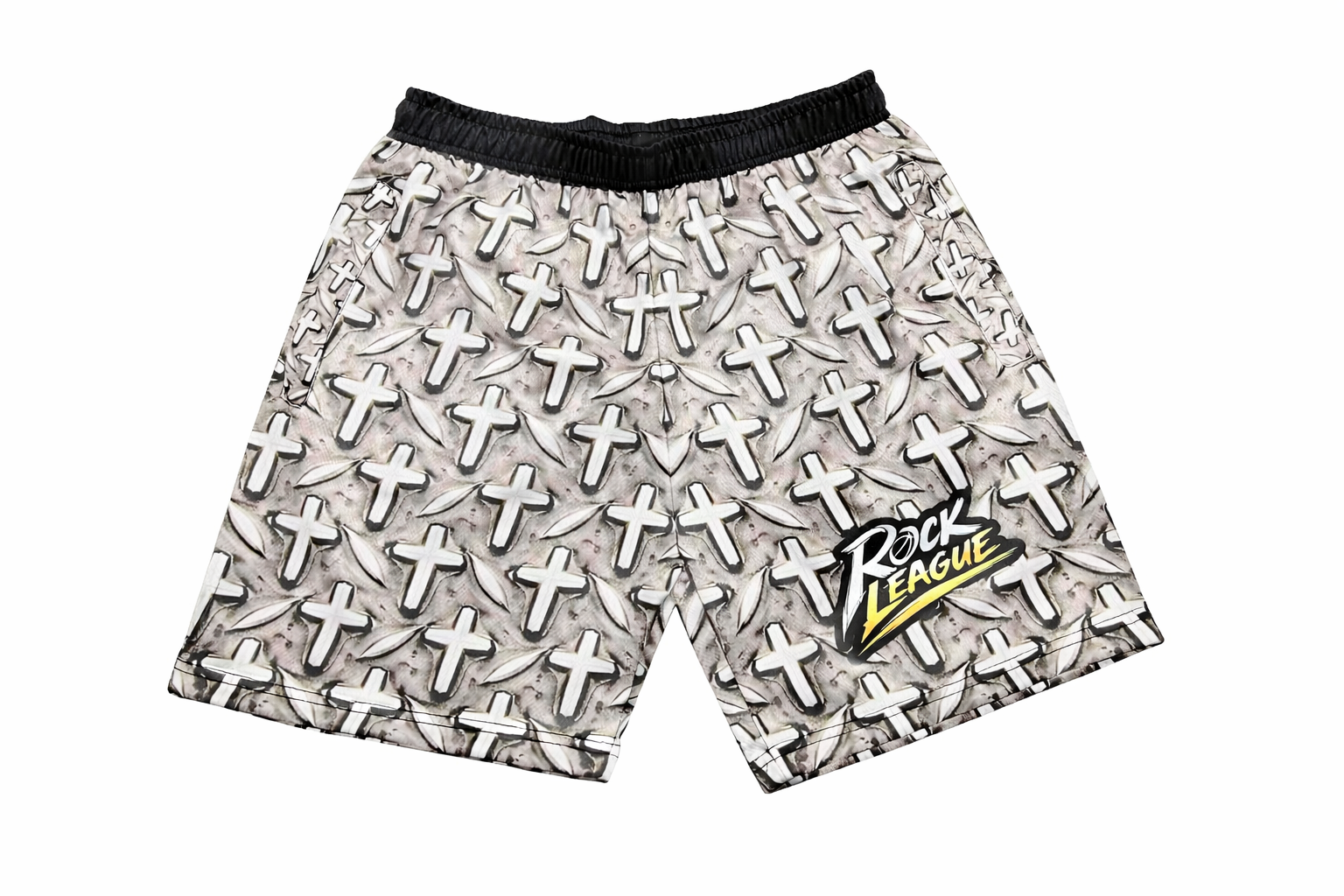 Diamond Plated Faith basketball shorts by Rock League Athletic Wear