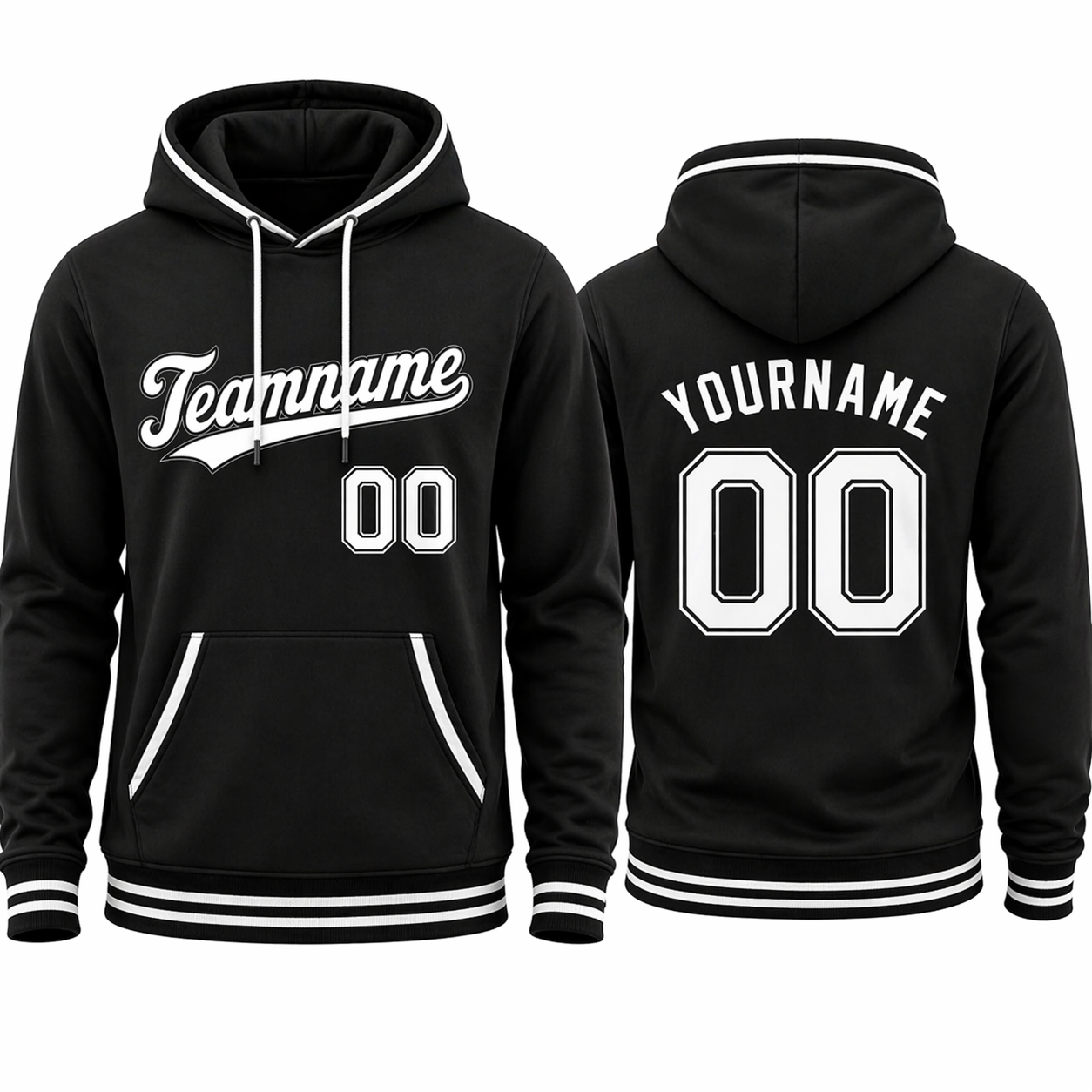 Black Classic custom team hoodie by Rock League Athletic Wear