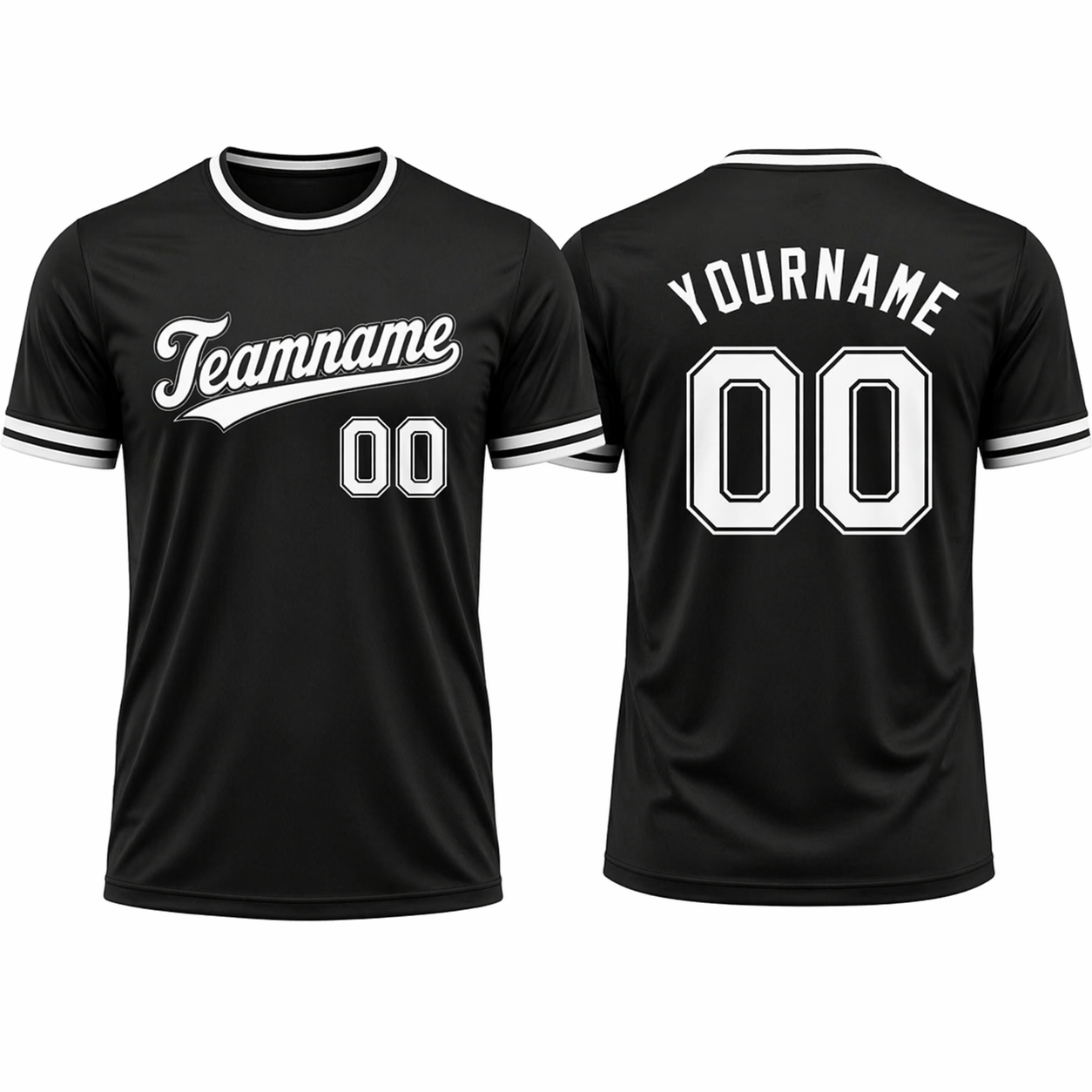 Black Classic custom sports T-shirt by Rock League Athletic Wear