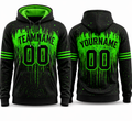Black Neon Green Drip custom team hoodie by Rock League Athletic Wear