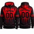 Black Red Drip custom team hoodie by Rock League Athletic Wear