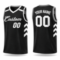 Black and White custom basketball jersey by Rock League Athletic Wear