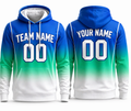 Blue Gradient Green Fade custom team hoodie by Rock League Athletic Wear