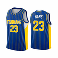 Blue Pinstripe custom basketball jersey by Rock League Athletic Wear