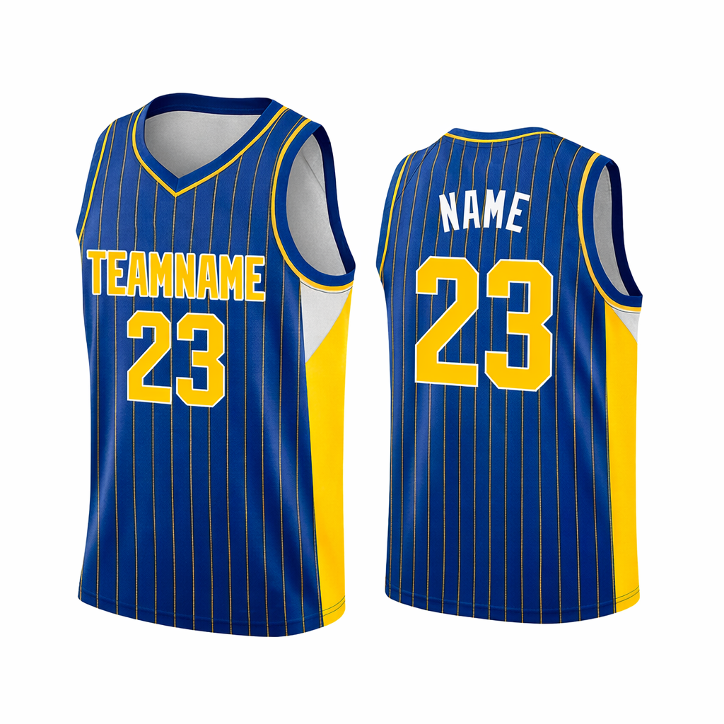 Blue Pinstripe custom basketball jersey by Rock League Athletic Wear