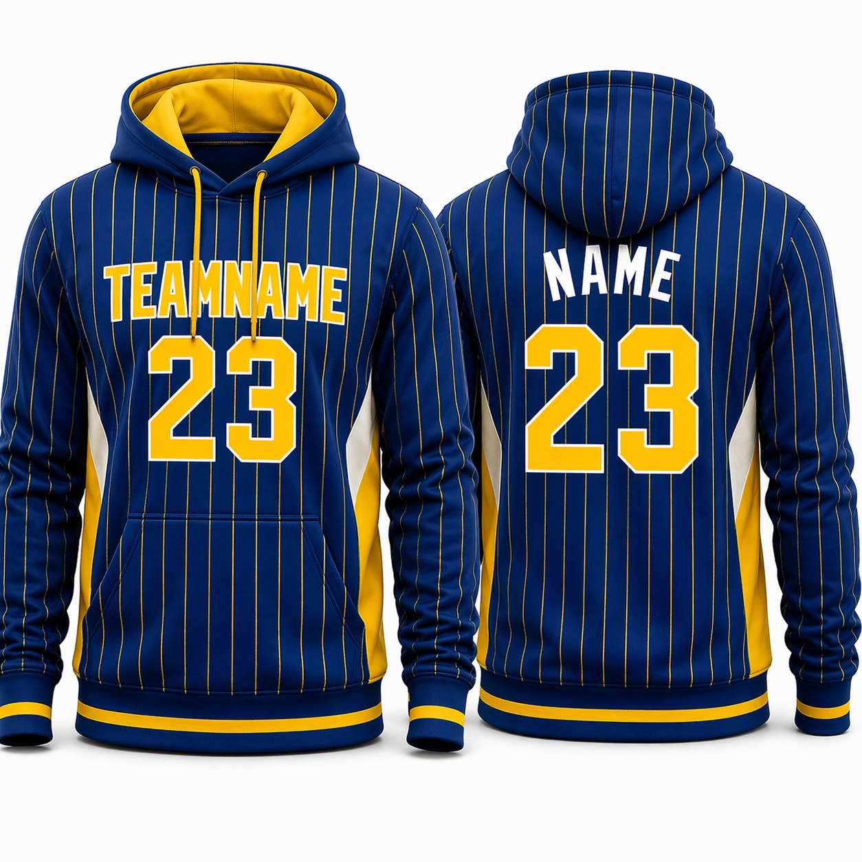 Blue Pinstripe custom team hoodie by Rock League Athletic Wear