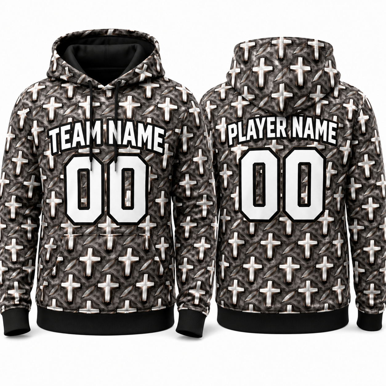 Cross Pattern custom team hoodie by Rock League Athletic Wear