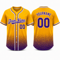 Gold Purple Gradient custom baseball jersey by Rock League Athletic Wear