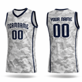 Gray Camo custom basketball jersey by Rock League Athletic Wear