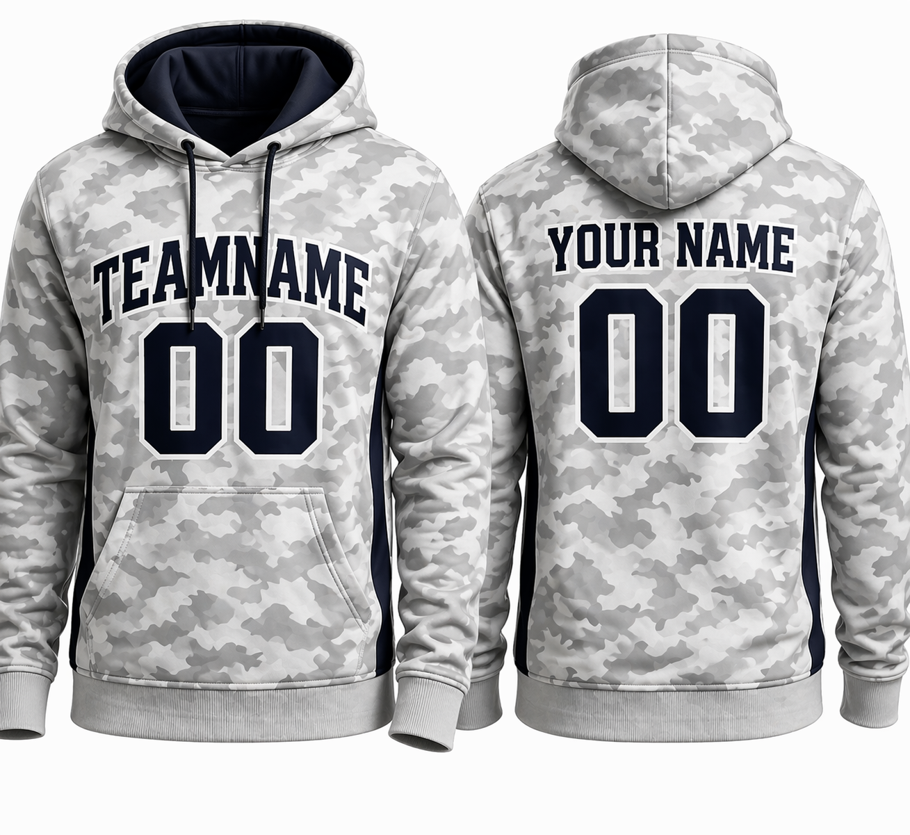 Gray Camo custom team hoodie by Rock League Athletic Wear