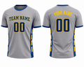 Grey and Blue custom sports T-shirt with yellow accent by Rock League Athletic Wear