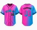 Pink Blue Gradient baseball jersey by Rock League Athletic Wear
