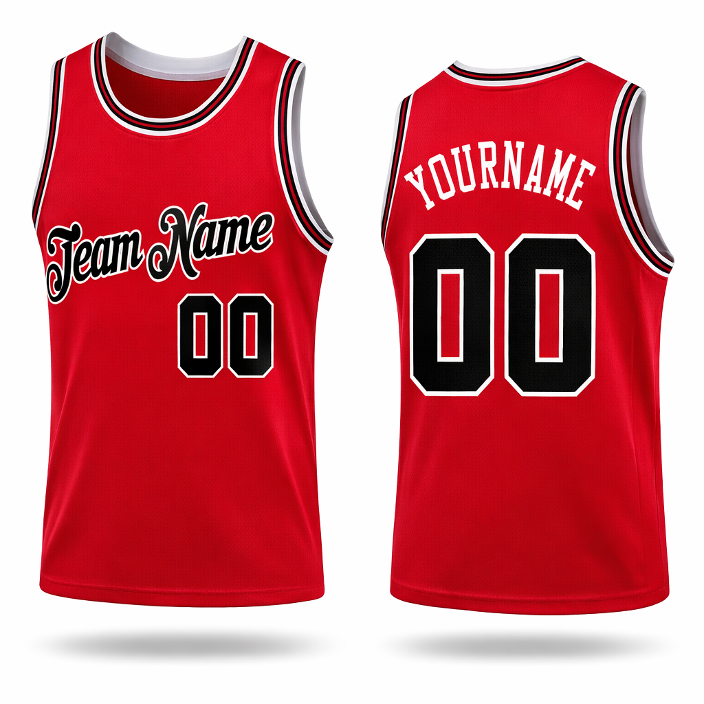 Red basketball jersey by Rock League Athletic Wear