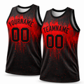 Red Black basketball jersey tank by Rock League Athletic Wear
