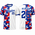 Red Blue Split Camo T-shirt by Rock League Athletic Wear