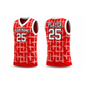 Red Cross Pattern basketball jersey by Rock League Athletic Wear