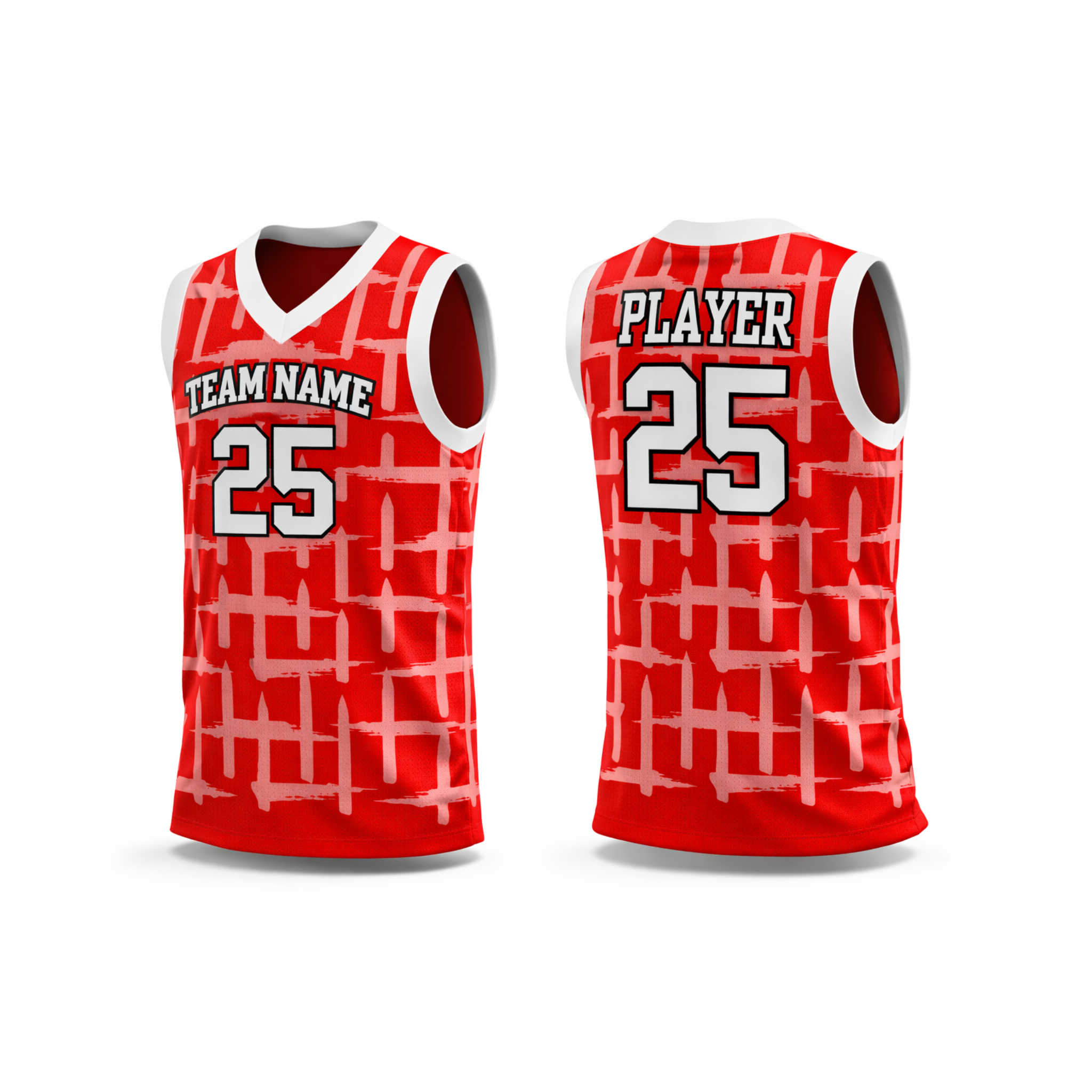 Red Cross Pattern basketball jersey by Rock League Athletic Wear
