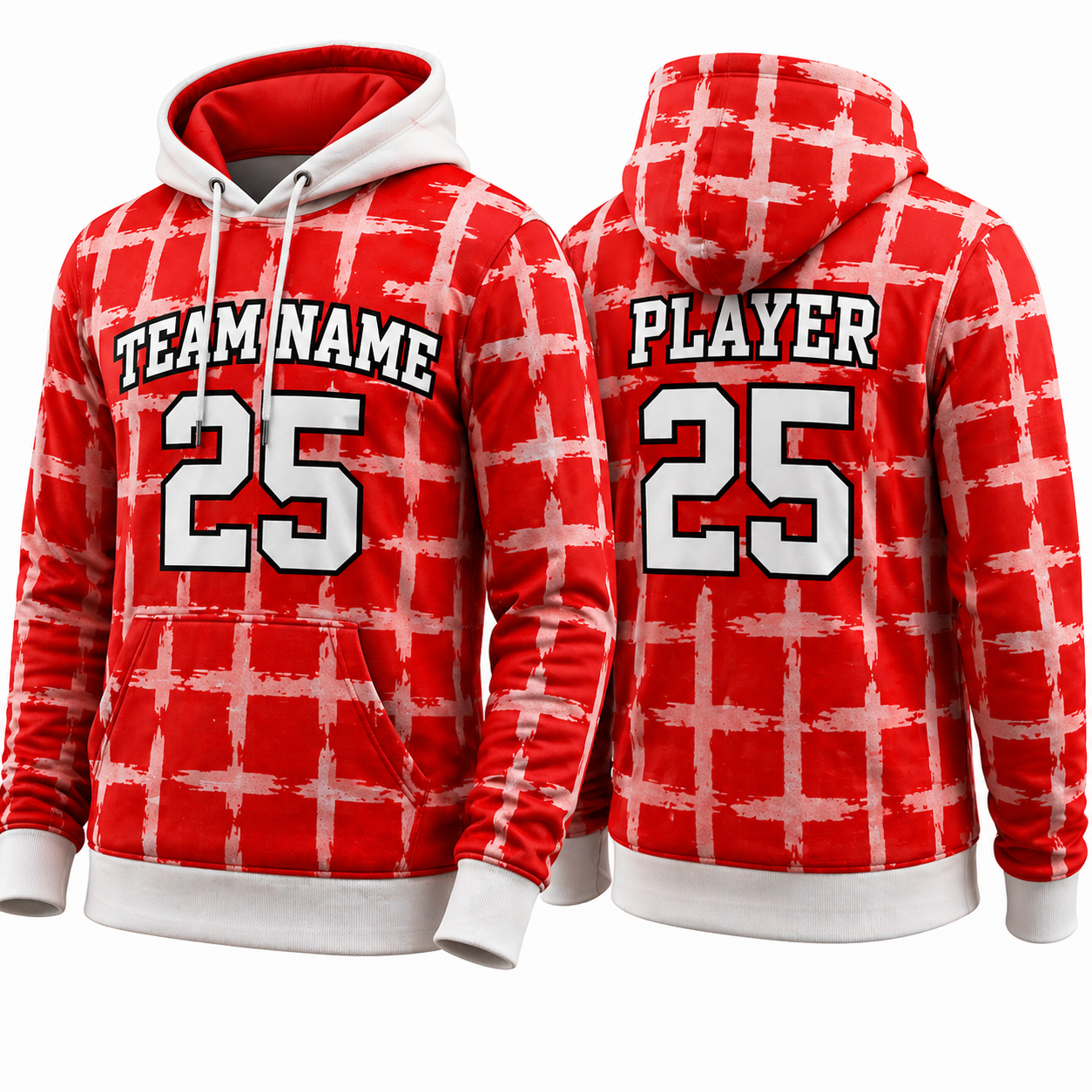 Red Cross Pattern hoodie by Rock League Athletic Wear