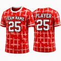 Red Cross Pattern T-shirt by Rock League Athletic Wear