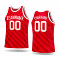Red Striped basketball jersey by Rock League Athletic Wear