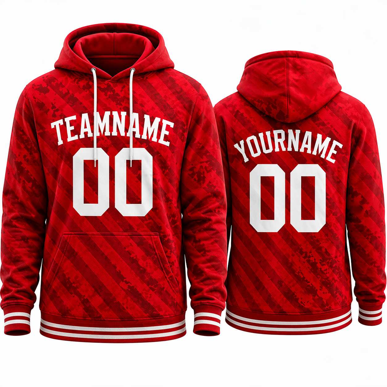 Red Striped hoodie by Rock League Athletic Wear