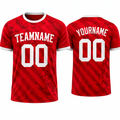 Red Striped T-shirt by Rock League Athletic Wear