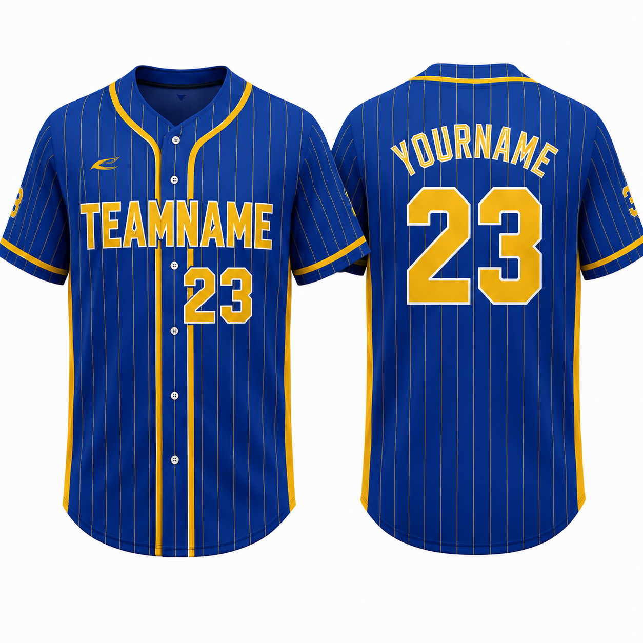 Royal Blue Pinstripe baseball jersey by Rock League Athletic Wear