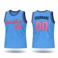 Sky Blue basketball jersey with pink accent by Rock League Athletic Wear