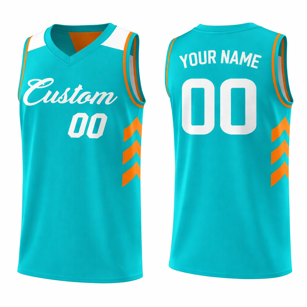 Teal Orange basketball jersey by Rock League Athletic Wear
