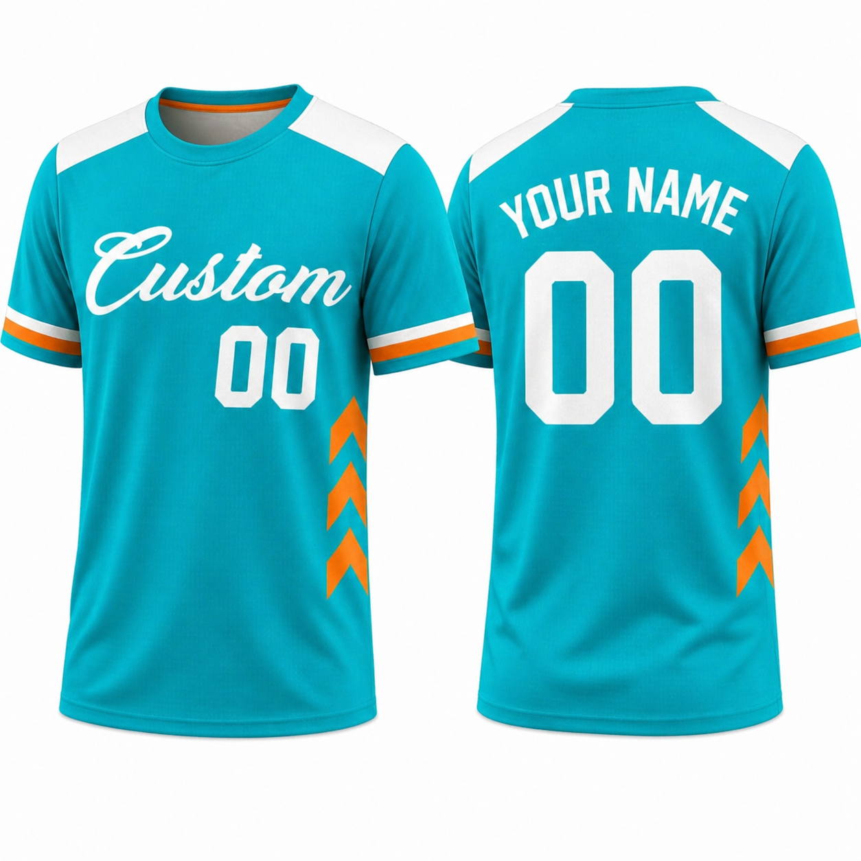 Teal Orange T-shirt by Rock League Athletic Wear