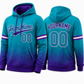 Teal Purple Gradient hoodie by Rock League Athletic Wear