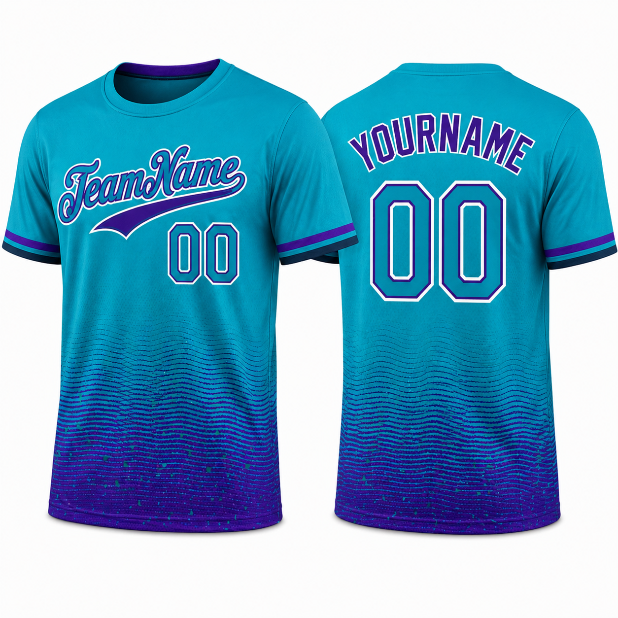 Teal Purple Gradient T-shirt by Rock League Athletic Wear