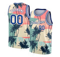 Vintage Palm Tree basketball jersey in cream teal sunset by Rock League Athletic Wear