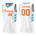 White Teal Orange basketball jersey by Rock League Athletic Wear
