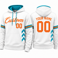 White Teal Orange hoodie by Rock League Athletic Wear