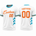 White Teal Orange T-shirt by Rock League Athletic Wear