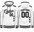 White and Black sports hoodie by Rock League Athletic Wear