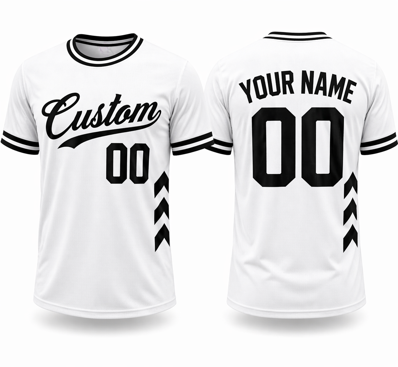 White and Black sports T-shirt by Rock League Athletic Wear