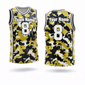 Yellow Camo basketball jersey by Rock League Athletic Wear