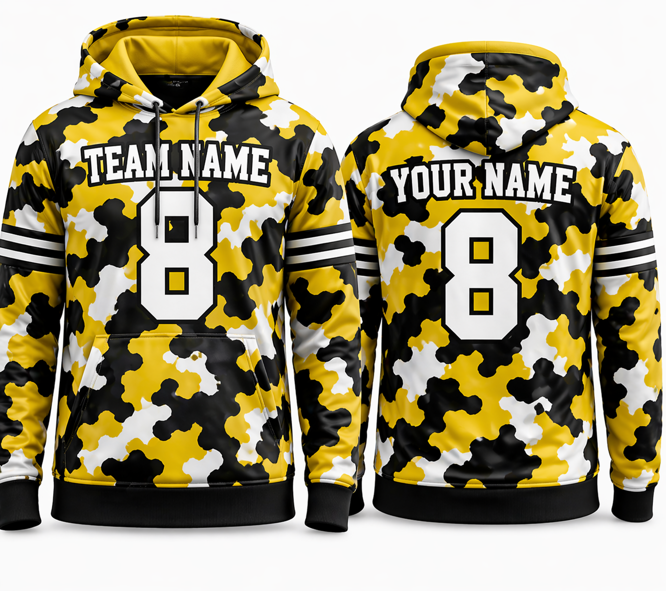 Yellow Camo hoodie by Rock League Athletic Wear