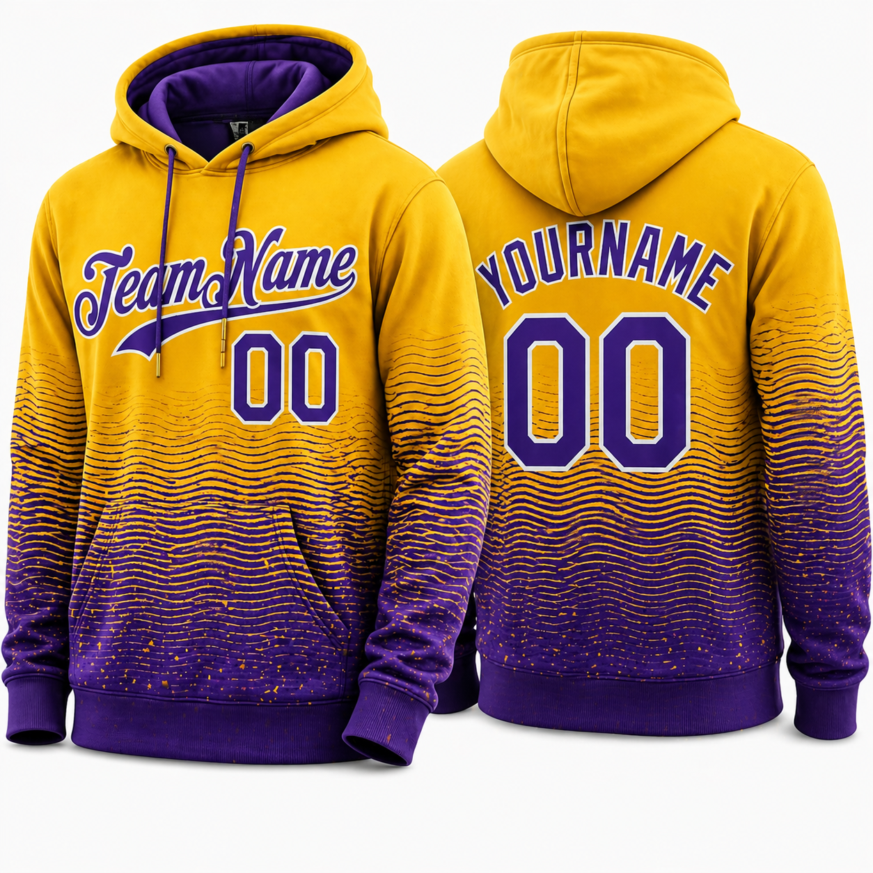 Yellow Purple Gradient hoodie by Rock League Athletic Wear